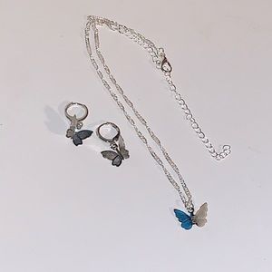 Silver butterfly necklace